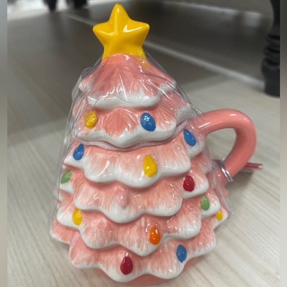 PINK Christmas Tree Mr. Christmas 🩷🎄Mug with Lid 90th Anniversary Special NWT - Picture 5 of 5